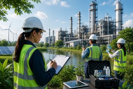 Environmental audit and sustainability assessment of industrial operations.